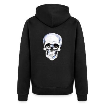 crâne peint en blanc - Veste à capuche bio Premium Unisexe - noir - Dos - Nico (187cm)