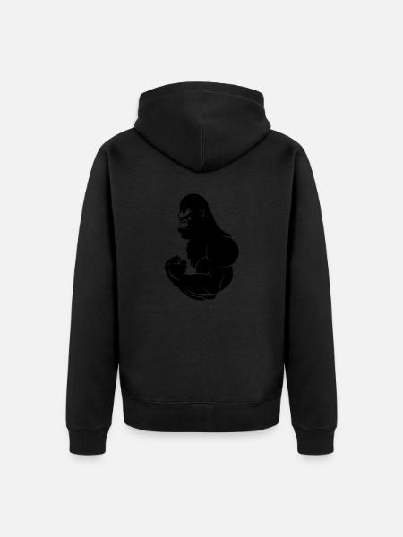 gorilla - Unisex Premium Organic Zip Hoodie - black