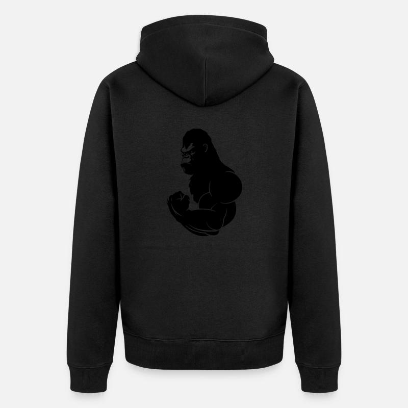 gorille - Veste à capuche bio Premium Unisexe - noir