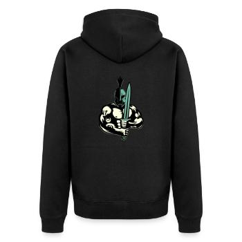 Guerrier de Sparte - Veste à capuche bio Premium Unisexe - noir - Dos - Nico (187cm)