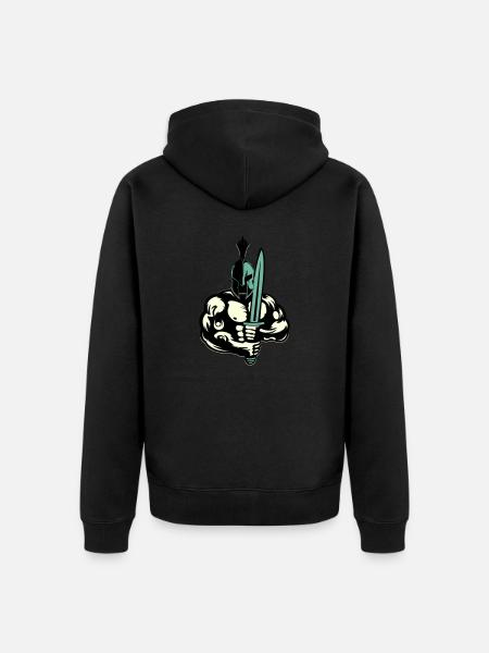 Sparta Warrior - Unisex Premium Organic Zip Hoodie - black