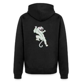 panthers 02 - Unisex Premium Organic Zip Hoodie - black - Back - Nico (187cm)