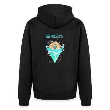 Kitesurfing Kite - Unisex Premium Bio Zip Hoodie - Schwarz - Hinten - Nico (187cm)