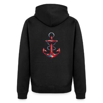 Port d’ancrage - Veste à capuche bio Premium Unisexe - noir - Dos - Nico (187cm)