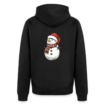 Snowman Christmas - Unisex Premium Organic Zip Hoodie - black - Back - Nico (187cm)