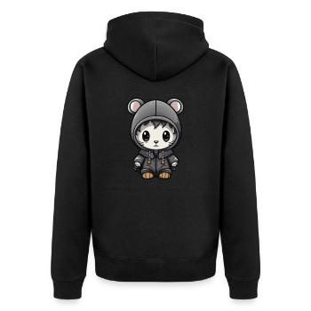 Mouse Winter Animal Baby Comic - Unisex Premium Organic Zip Hoodie - black - Back - Nico (187cm)