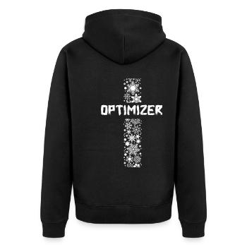 OPTIMIZER D58 4 - Unisex Premium Organic Zip Hoodie - black - Back - Nico (187cm)