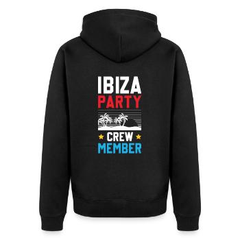 Ibiza Party Crew - Unisex Premium Organic Zip Hoodie - black - Back - Nico (187cm)