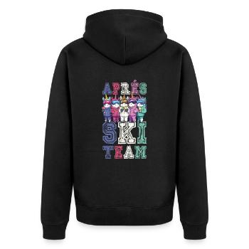 Apres Ski Team Einhorn Lustig - Unisex Premium Bio Zip Hoodie - Schwarz - Hinten - Nico (187cm)