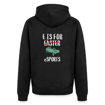 E signifie eSports - Joyeuses Pâques - Veste à capuche bio Premium Unisexe - noir - Dos - Nico (187cm)