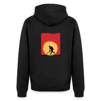 Hockey sur gazon Saison de hockey sur gazon Terrain de hockey - Veste à capuche bio Premium Unisexe - noir - Dos - Nico (187cm)