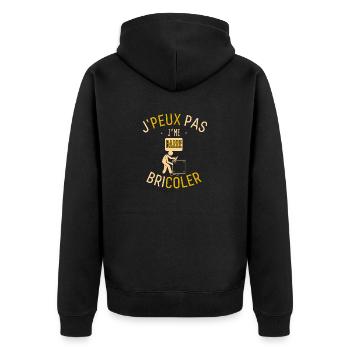 J'Peux Pas J'me Barre Bricoler - Veste à capuche bio Premium Unisexe - noir - Dos - Nico (187cm)