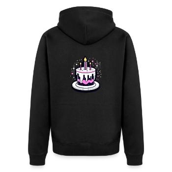 Birthday Cake iLLUSTRATION - Unisex Premium Organic Zip Hoodie - black - Back - Nico (187cm)