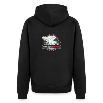 Mens GrandadSaurus Grandad Gifts from Grandchildre - Unisex Premium Organic Zip Hoodie - black - Back - Nico (187cm)