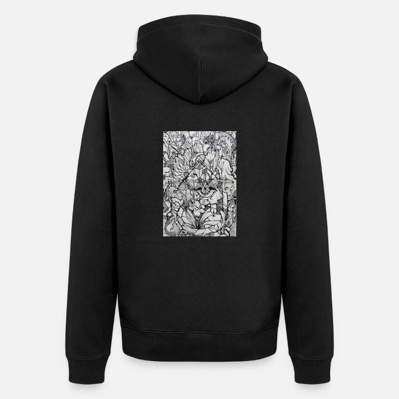 Psychedelic Vision - Unisex Premium Bio Zip Hoodie - Schwarz