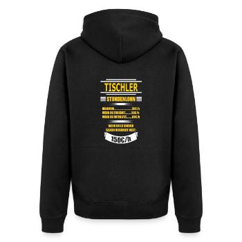 TISCHLER - Unisex Premium Bio Zip Hoodie - Schwarz - Hinten - Nico (187cm)