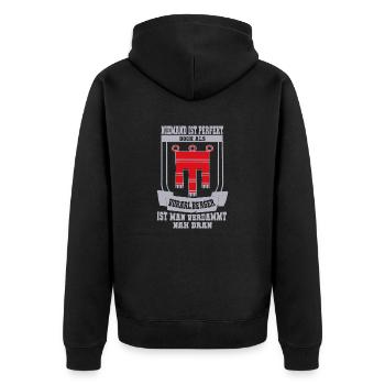 Vorarlberger - Unisex Premium Bio Zip Hoodie - Schwarz - Hinten - Nico (187cm)