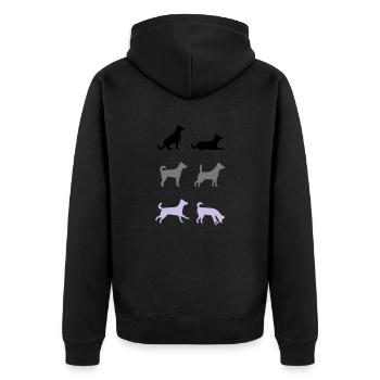6 dogs - Unisex Premium Organic Zip Hoodie - black - Back - Nico (187cm)