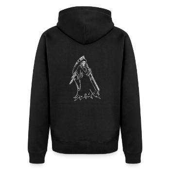 Reaper - Unisex Premium Bio Zip Hoodie - Schwarz - Hinten - Nico (187cm)