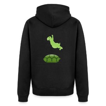 Spring turtle / Springerschildkröte (DDP) - Unisex Premium Organic Zip Hoodie - black - Back - Nico (187cm)