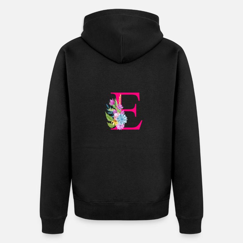 Lettre E rouge - Veste à capuche bio Premium Unisexe - noir