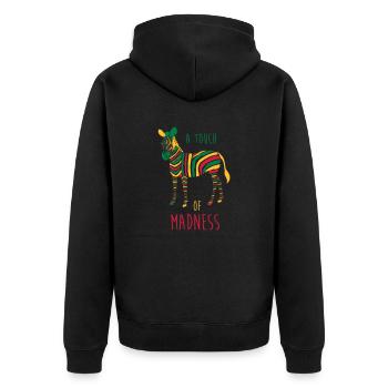 A Touch of Madness - Zebra - Color your Life ! - Unisex Premium Organic Zip Hoodie - black - Back - Nico (187cm)