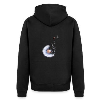 Coccinelle sur graines de pissenlit - Veste à capuche bio Premium Unisexe - noir - Dos - Nico (187cm)