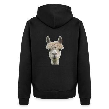 Alpaga lama chameau Pérou Andes Amérique du Sud laine - Veste à capuche bio Premium Unisexe - noir - Dos - Nico (187cm)