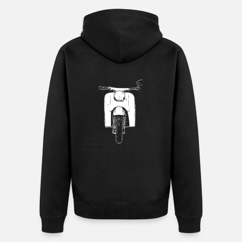Schwalbe KR51 / Schwalbenfahrer / Ostalgie / Mofa - Unisex Premium Bio Zip Hoodie - Schwarz