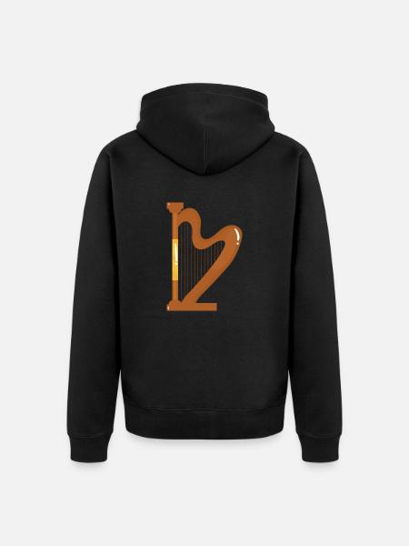 harpe - Veste à capuche bio Premium Unisexe - noir