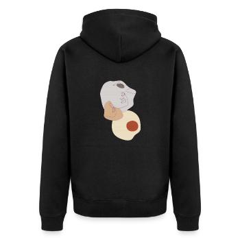 portrait stylisé de femme - Veste à capuche bio Premium Unisexe - noir - Dos - Nico (187cm)