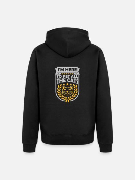 Pet All The Cats - Unisex Premium Organic Zip Hoodie - black