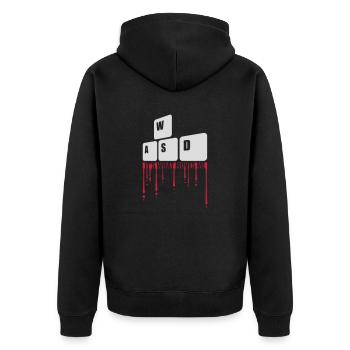 its what moves me - Unisex Premium Bio Zip Hoodie - Schwarz - Hinten - Nico (187cm)