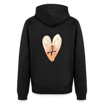 4 - Unisex Premium Bio Zip Hoodie - Schwarz - Hinten - Nico (187cm)