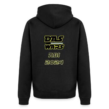 Abitur 2024 - Unisex Premium Bio Zip Hoodie - Schwarz - Hinten - Nico (187cm)