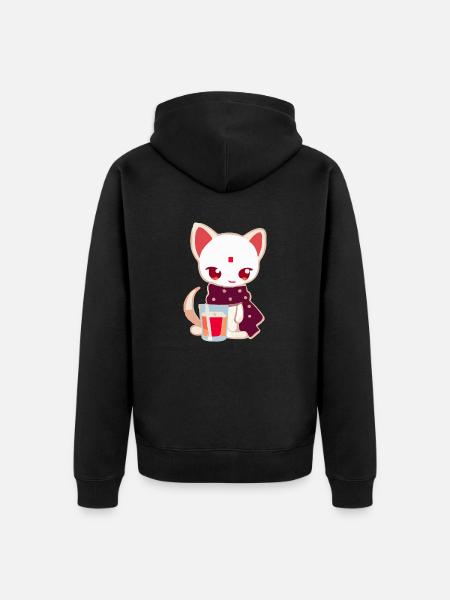 Monu die kleine Katze - Unisex Premium Bio Zip Hoodie - Schwarz