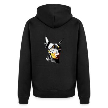 Doberman Doberman chiot chien Doberman dresseur - Veste à capuche bio Premium Unisexe - noir - Dos - Nico (187cm)