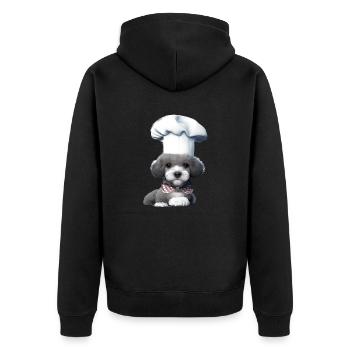 Caniche Cuisiniers Caniche Chiot Chien Chiot Propriétaire de chien - Veste à capuche bio Premium Unisexe - noir - Dos - Nico (187cm)