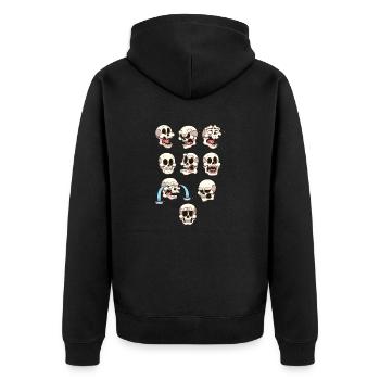 Schädel - Unisex Premium Bio Zip Hoodie - Schwarz - Hinten - Nico (187cm)
