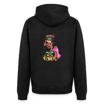 Femme Tiki - Veste à capuche bio Premium Unisexe - noir - Dos - Nico (187cm)