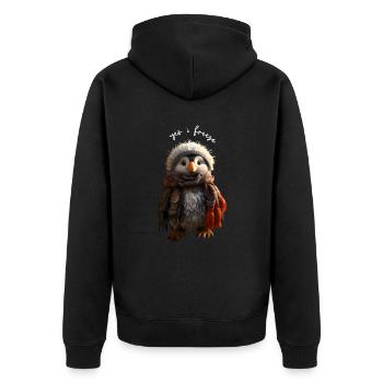 yes i freeze - Unisex Premium Organic Zip Hoodie - black - Back - Nico (187cm)