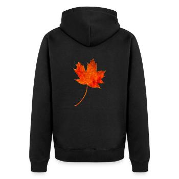 Ahornblatt - Unisex Premium Bio Zip Hoodie - Schwarz - Hinten - Nico (187cm)