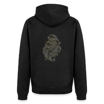 Weihnachten Weihnachtsmann Weihnachtsmann ungezogene Feiertage Winter - Unisex Premium Bio Zip Hoodie - Schwarz - Hinten - Nico (187cm)