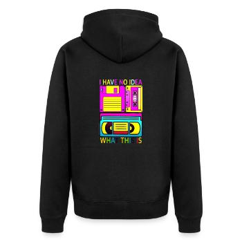 Music, Retro, Heavy Metal, Hard Rock, Punk, Vinyl, Pop - Unisex Premium Organic Zip Hoodie - black - Back - Nico (187cm)