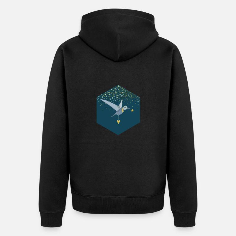 Sternenvogel - Unisex Premium Bio Zip Hoodie - Schwarz