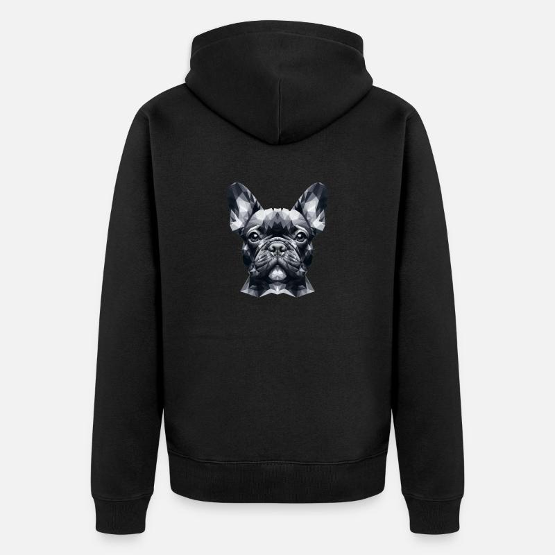 Bouledogue français polygonal - Veste à capuche bio Premium Unisexe - noir