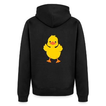 Niedliche Baby-Ente-Figur1 - Unisex Premium Bio Zip Hoodie - Schwarz - Hinten - Nico (187cm)