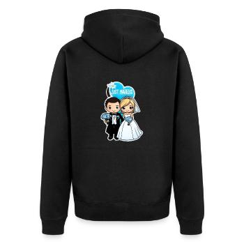 just married - pour mariage - Veste à capuche bio Premium Unisexe - noir - Dos - Nico (187cm)