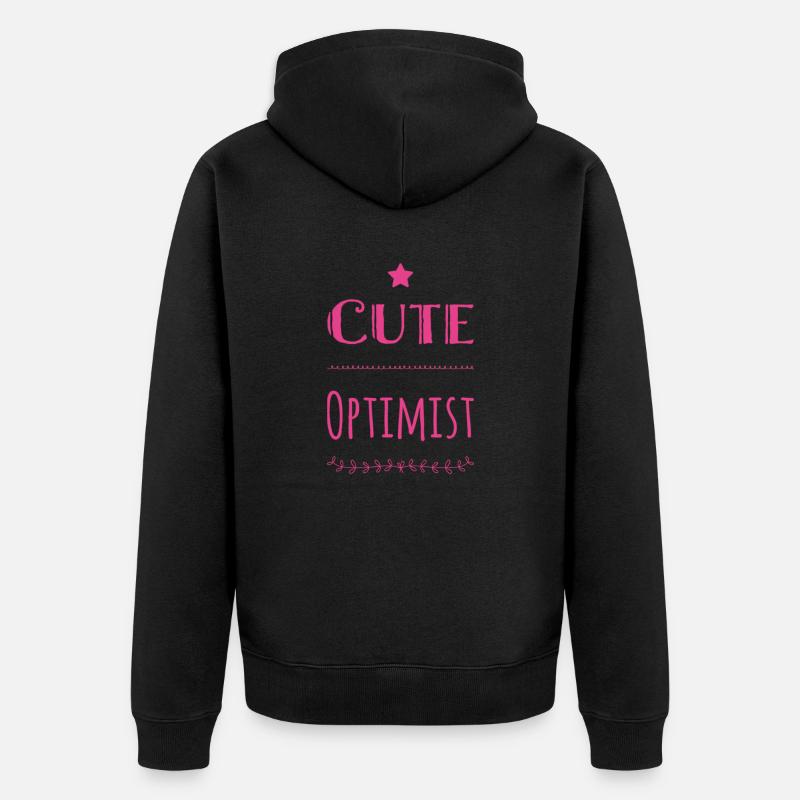 Optimiste mignon - Veste à capuche bio Premium Unisexe - noir