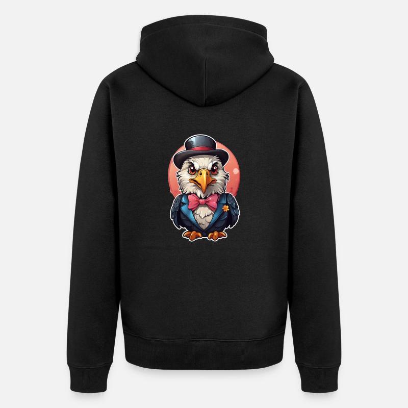 Funny Eagle Comic - Unisex Premium Organic Zip Hoodie - black